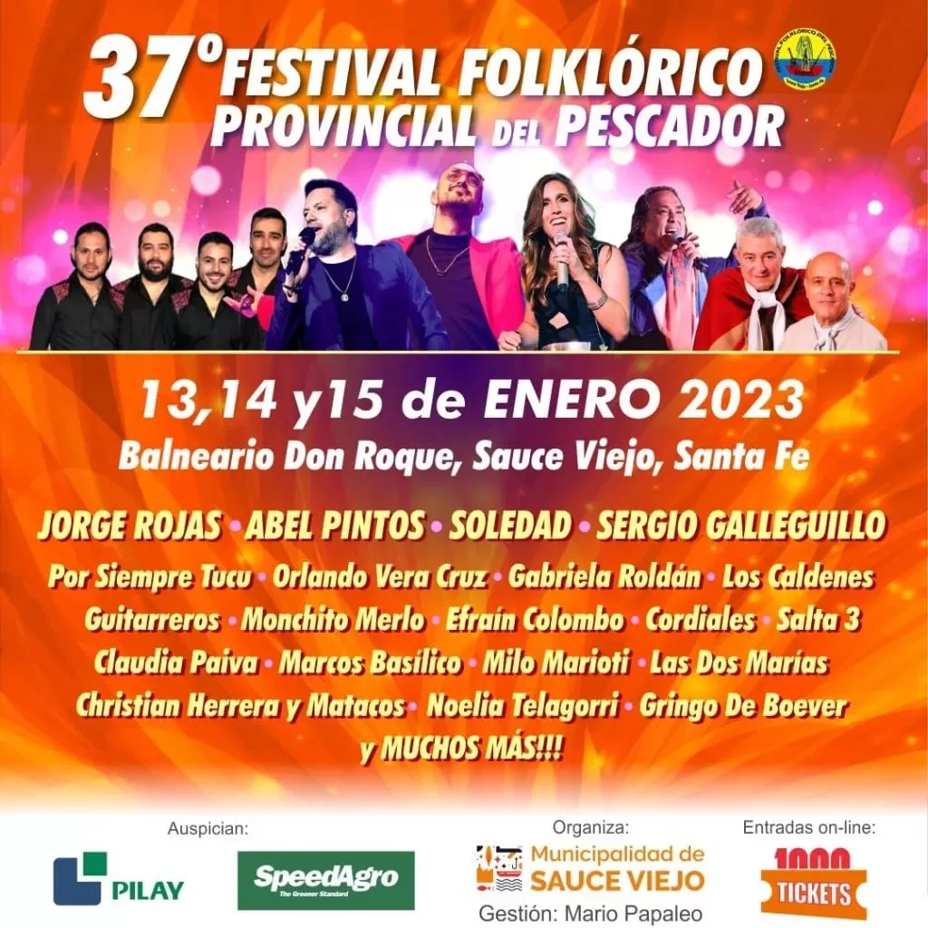 37º FESTIVAL PROVINCIAL FOLCLORICO DEL PESCADOR - ABONO - HOY SOLO VENTA PRESENCIAL