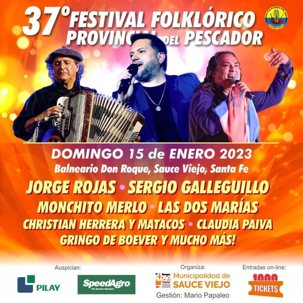 37º FESTIVAL PROVINCIAL DEL PESCADOR - DIA DOMINGO - VENTA SOLO EN EL PREDIO