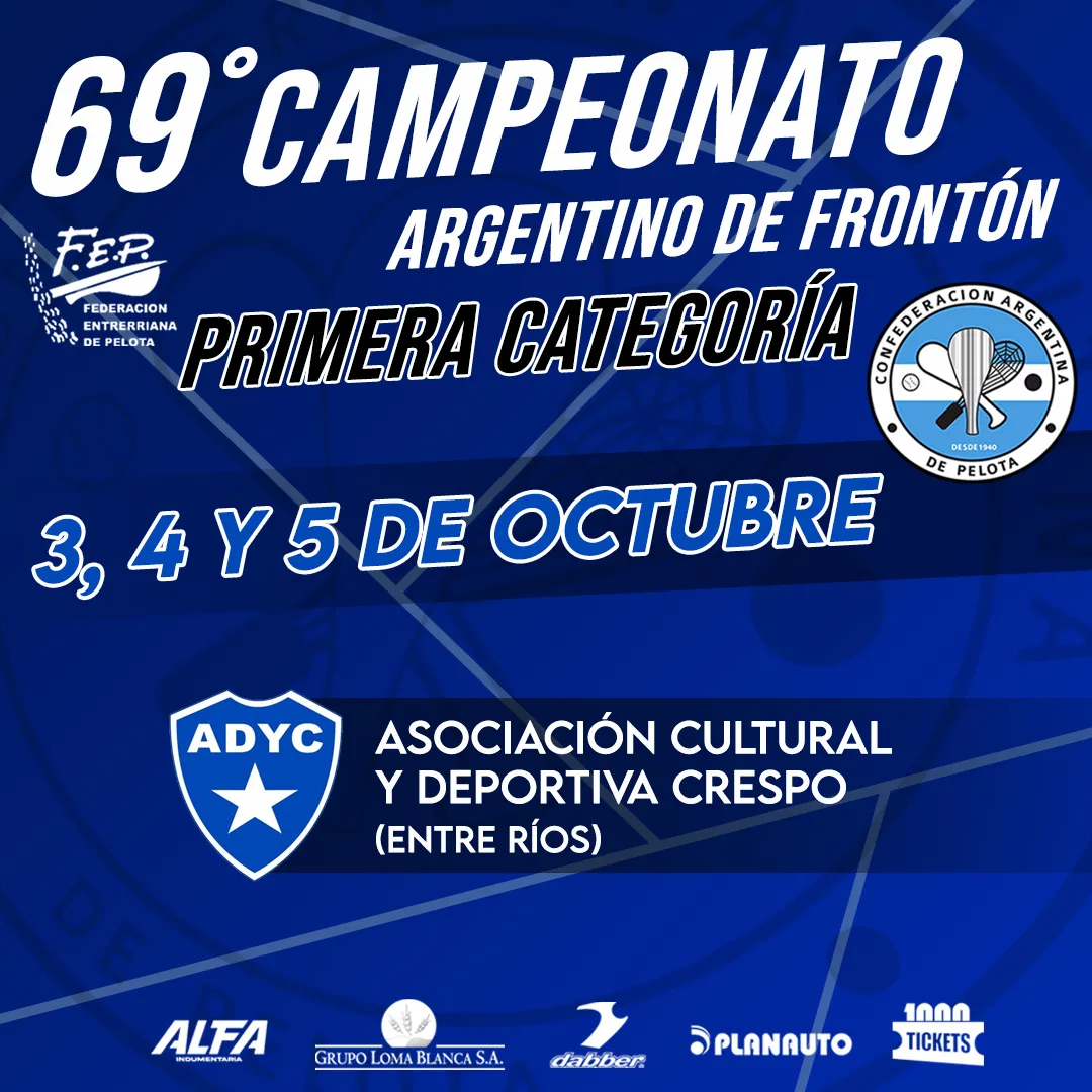 69° CAMPEONATO ARGENTINO DE FRONTON